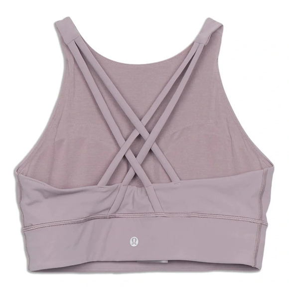 Lululemon x Soulcycle Energy High-Neck Longline Tough Bra Lavender Light Grey - Picture 6 of 6